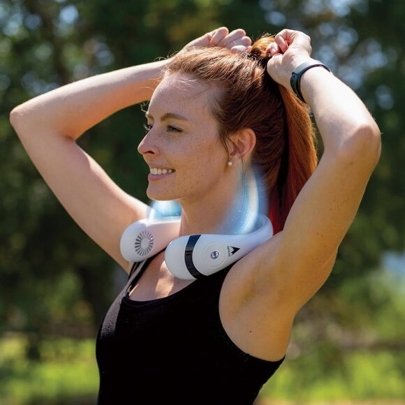 White Rechargeable Bladeless Neck Fan - Picture 6 of 9